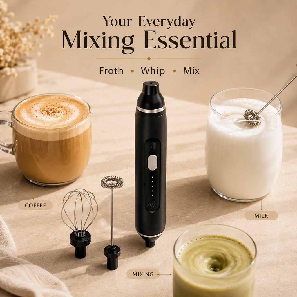 Veloura 2-in-1 Electric Coffee Frother & Whisk
