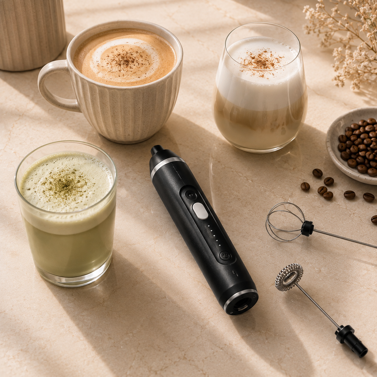 Veloura 2-in-1 Electric Coffee Frother & Whisk