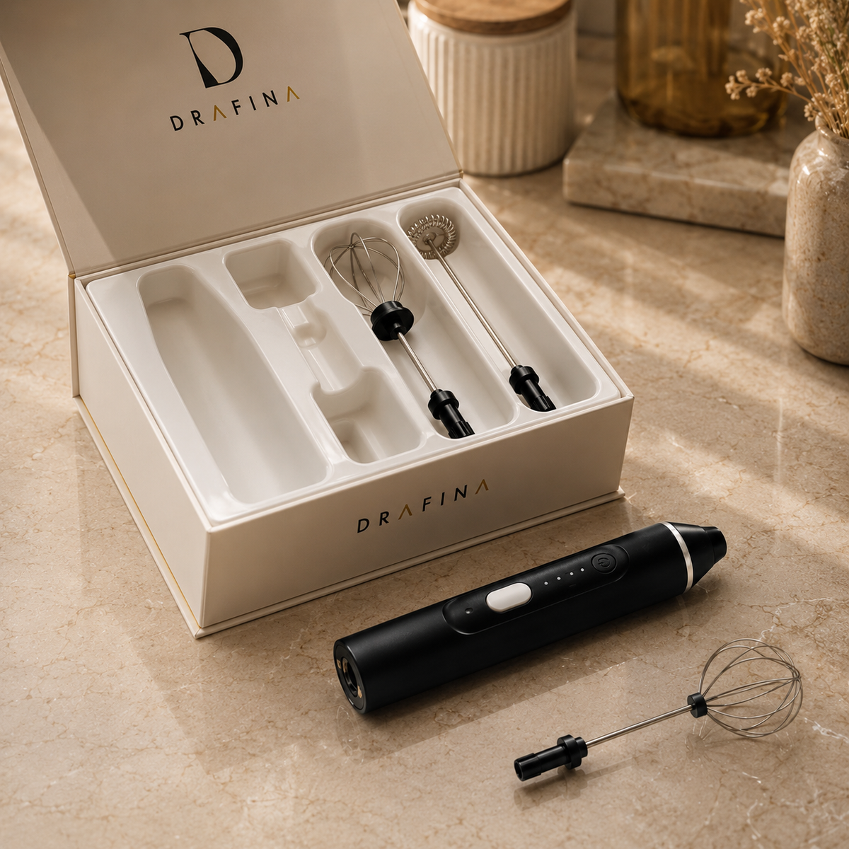 Veloura 2-in-1 Electric Coffee Frother & Whisk